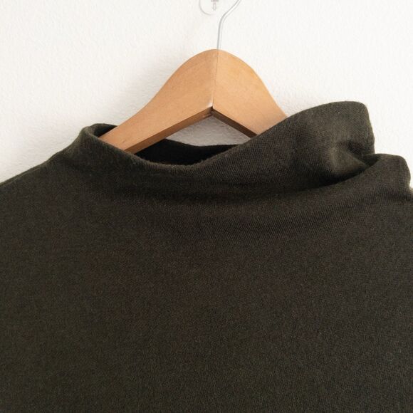 Forest Green Asymmetrical Knit Dress Gold Floral Embroidery Size M/L Fairycore - Picture 4 of 11